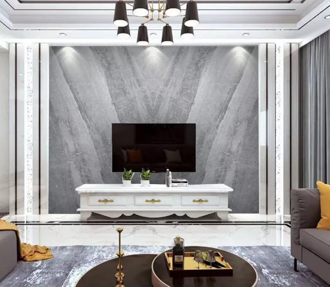 现代轻奢背景墙天然石斜纹,现代轻奢灰色背景墙效果图