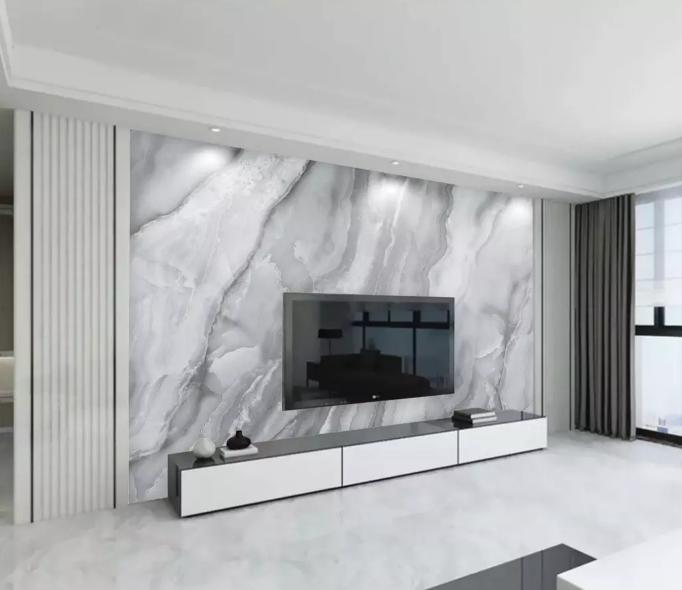 现代轻奢背景墙天然石斜纹,现代轻奢灰色背景墙效果图