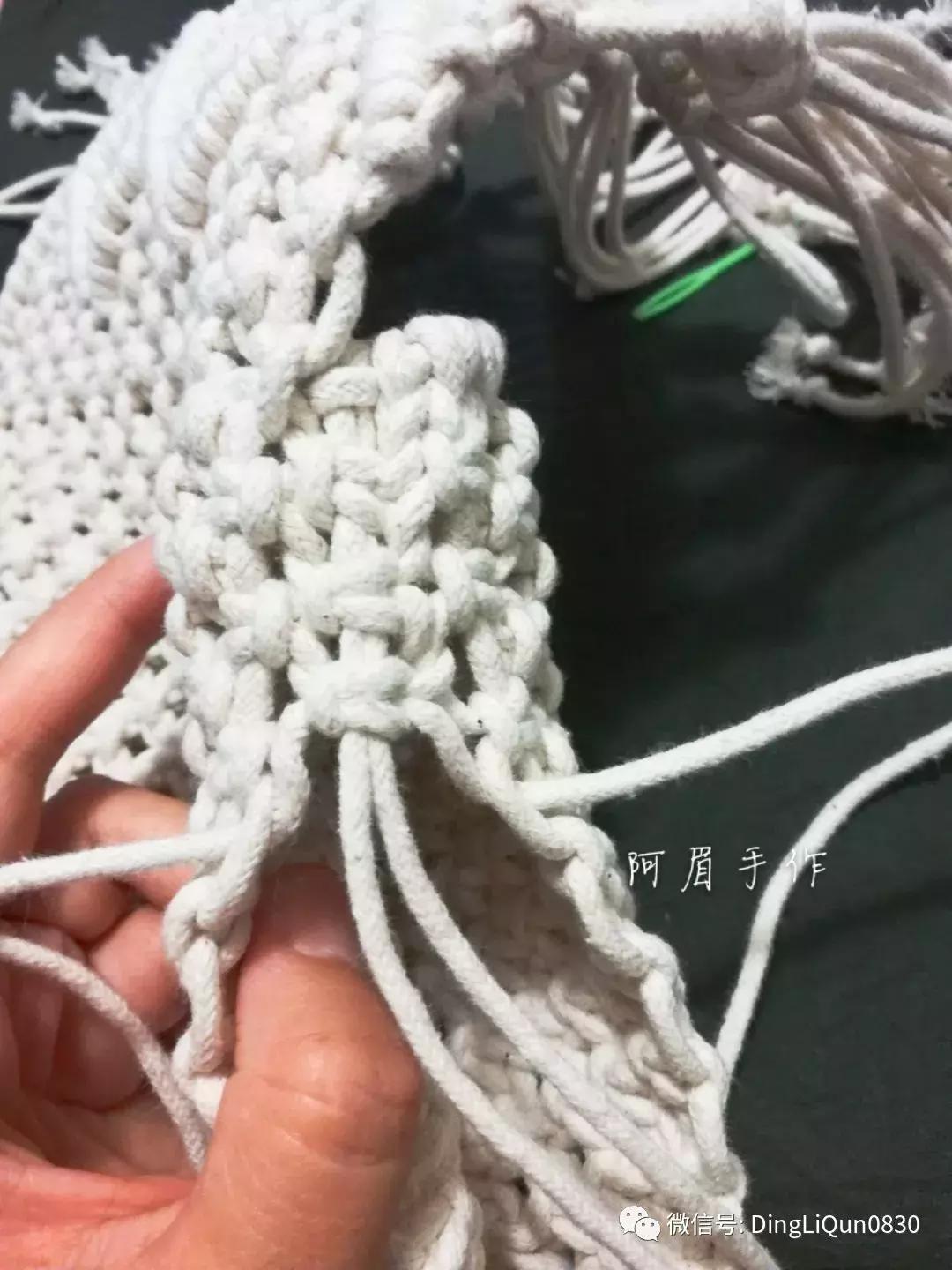 棉线手编吊灯罩教程,绳编灯罩教程