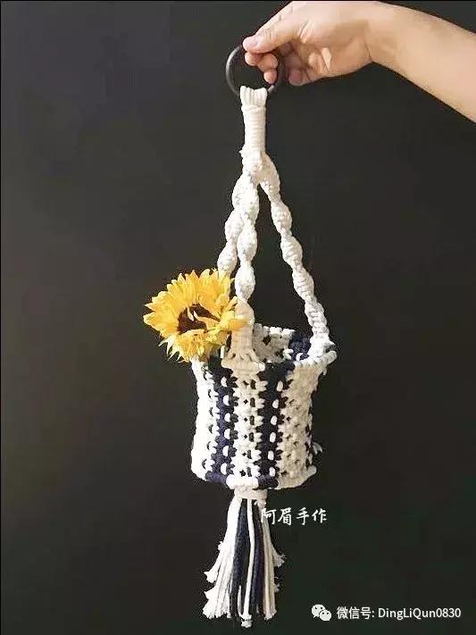 棉线手编吊灯罩教程,绳编灯罩教程