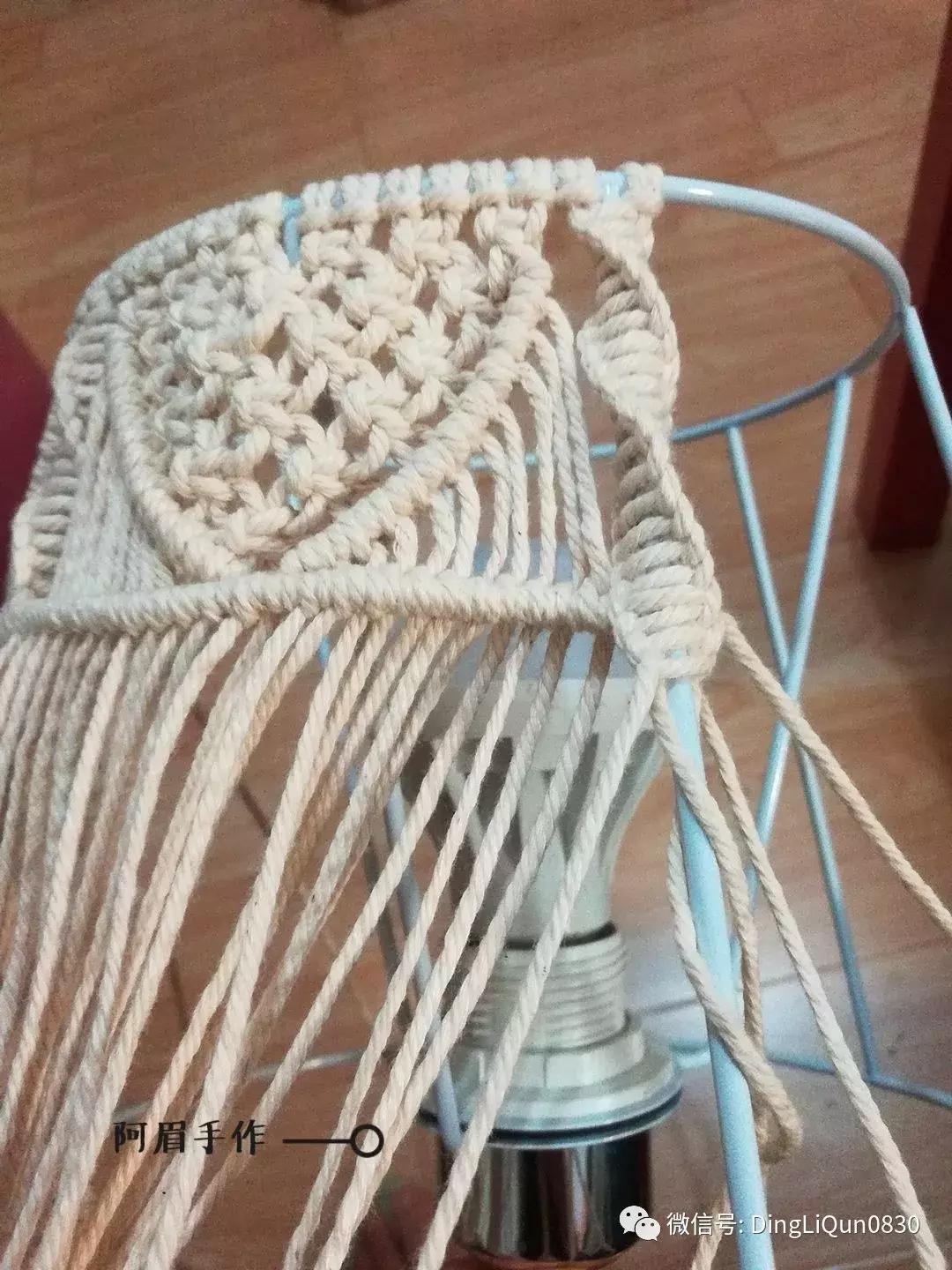 棉线手编吊灯罩教程,绳编灯罩教程