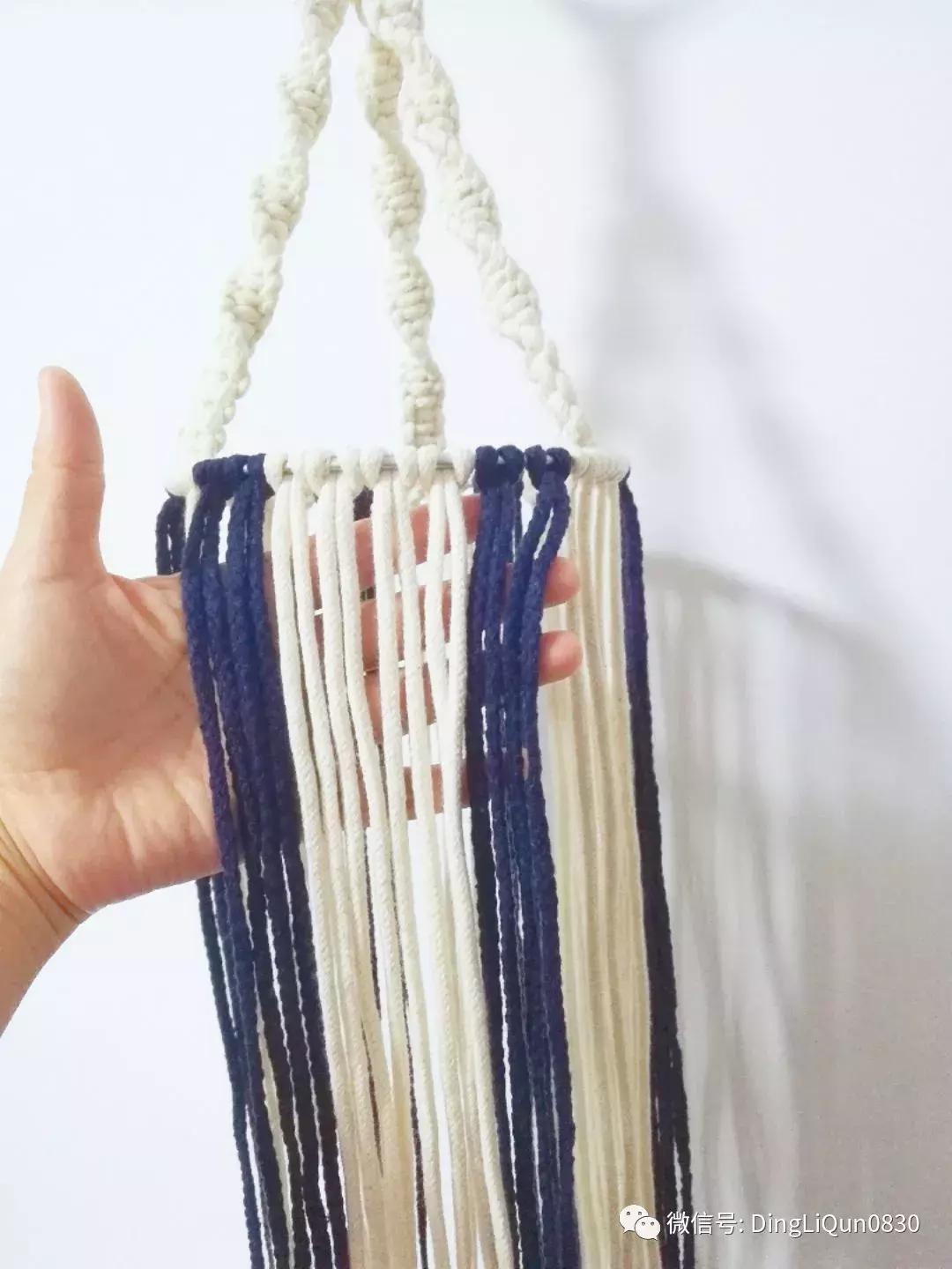 棉线手编吊灯罩教程,绳编灯罩教程