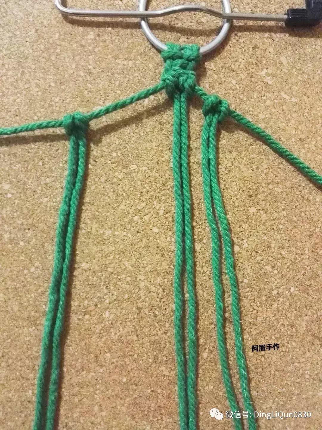 棉线手编吊灯罩教程,绳编灯罩教程