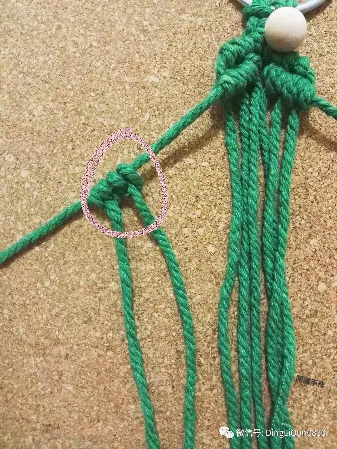 棉线手编吊灯罩教程,绳编灯罩教程