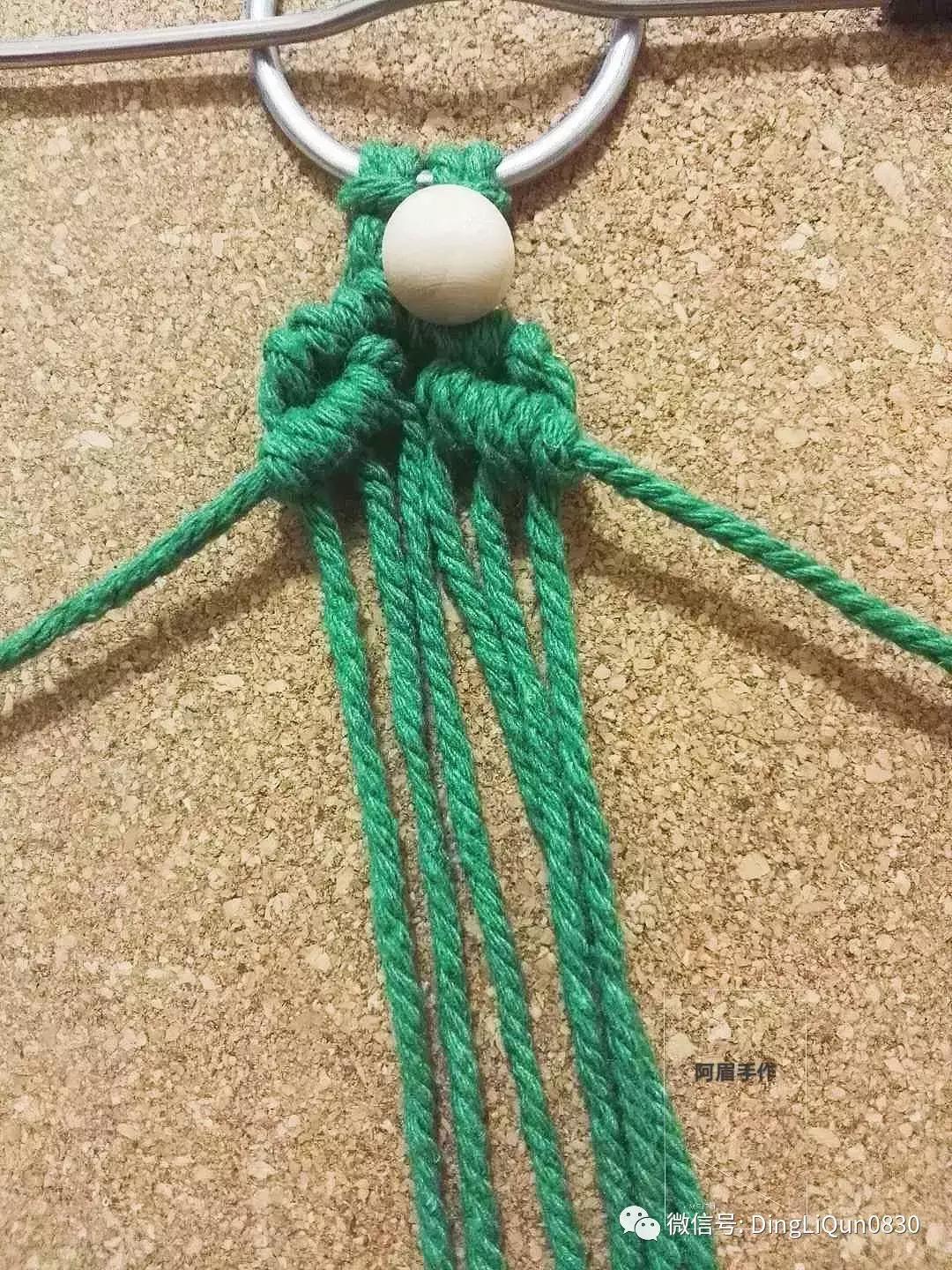 棉线手编吊灯罩教程,绳编灯罩教程