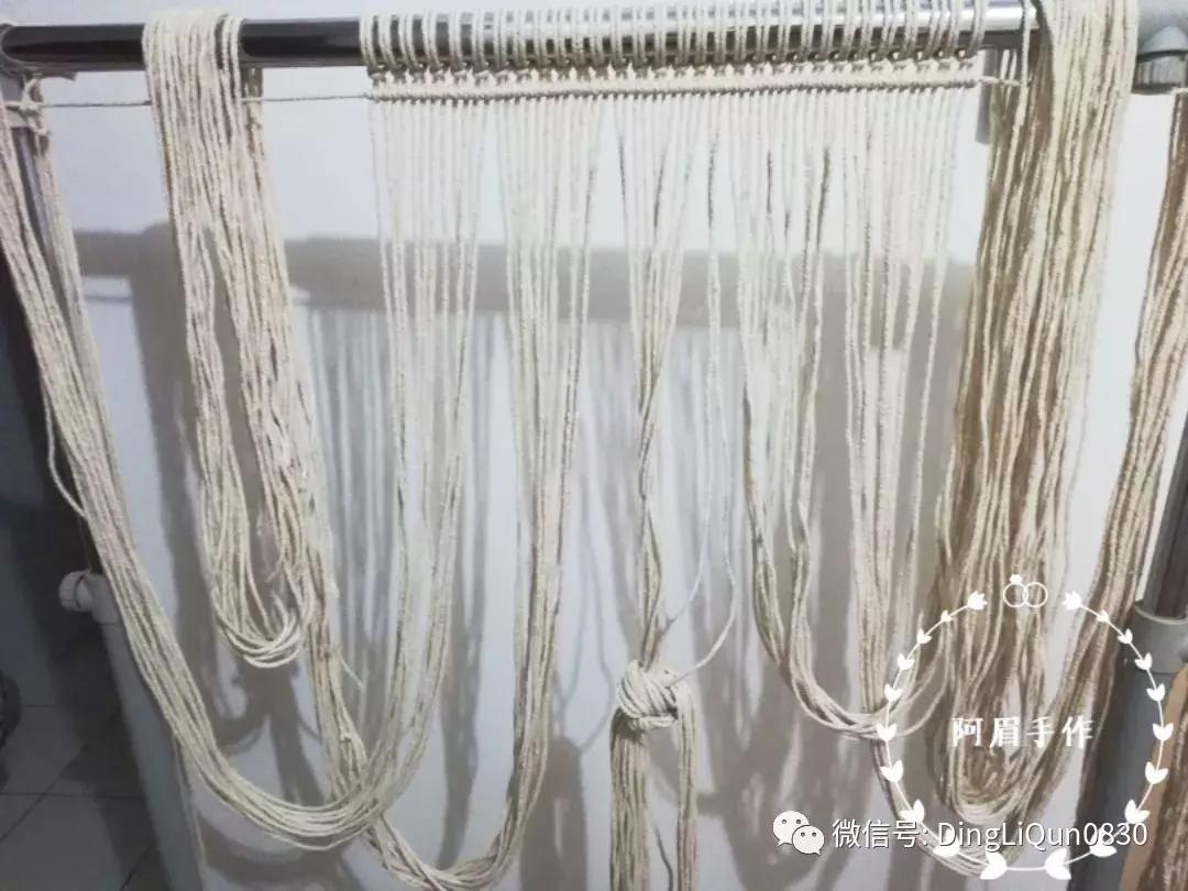 棉线手编吊灯罩教程,绳编灯罩教程
