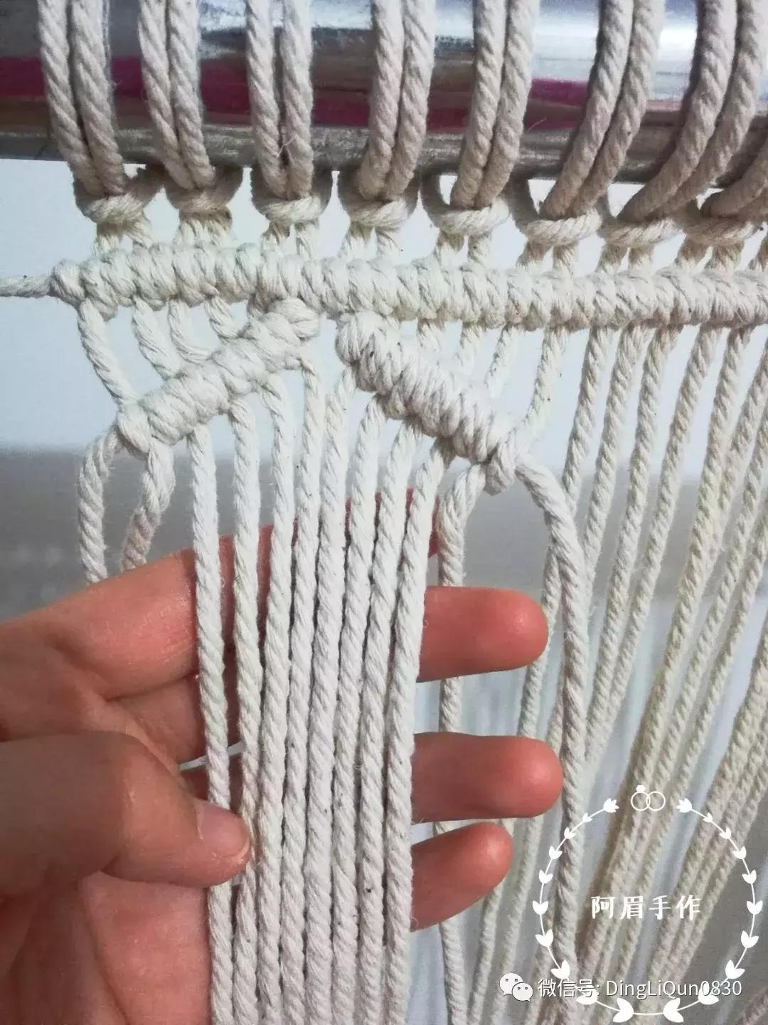 棉线手编吊灯罩教程,绳编灯罩教程