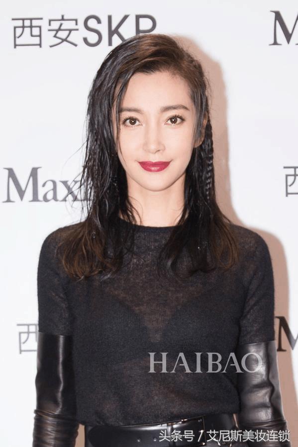 李冰冰复古油头,李冰冰湿发背头造型