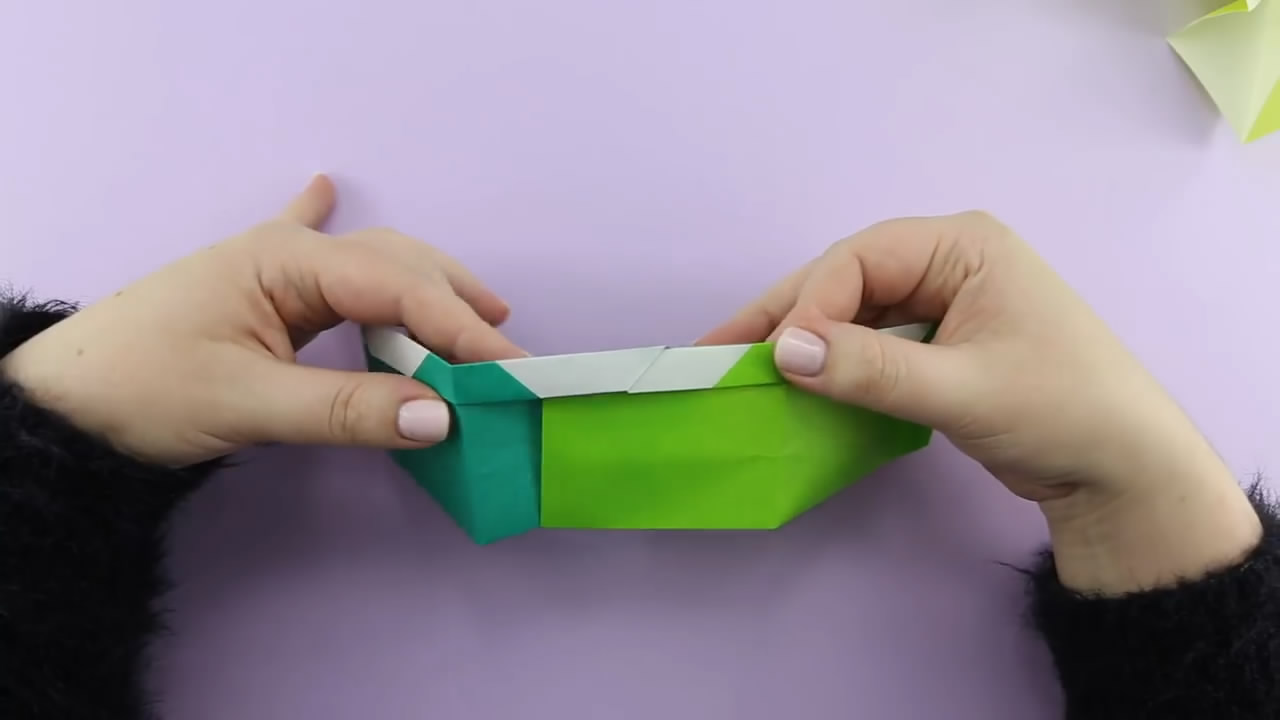 手工折纸小盒子简单实用,折纸猫耳小盒子收纳盒