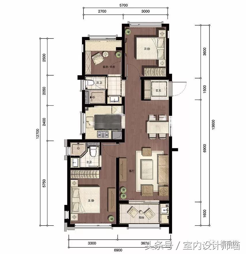 万科全新户型——89平3房2厅2卫
