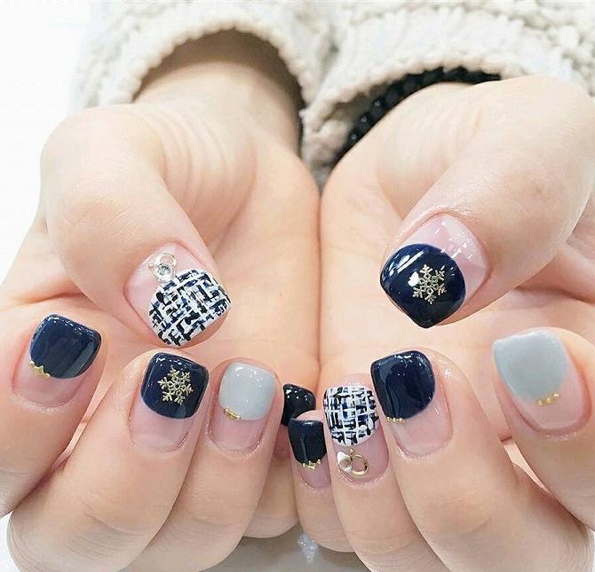 秋冬气质美甲显白法式,美甲调色秋冬短款美甲