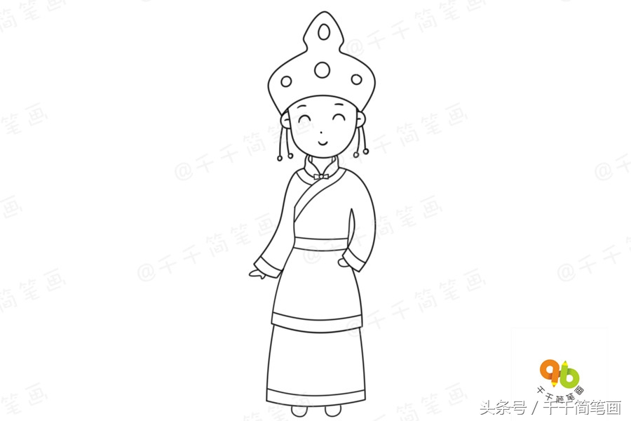 少数民族服饰简笔画超简单,广西少数民族服饰简笔画