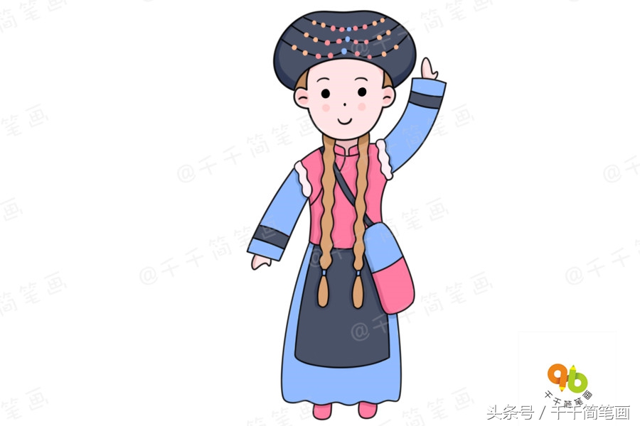 少数民族服饰简笔画超简单,广西少数民族服饰简笔画