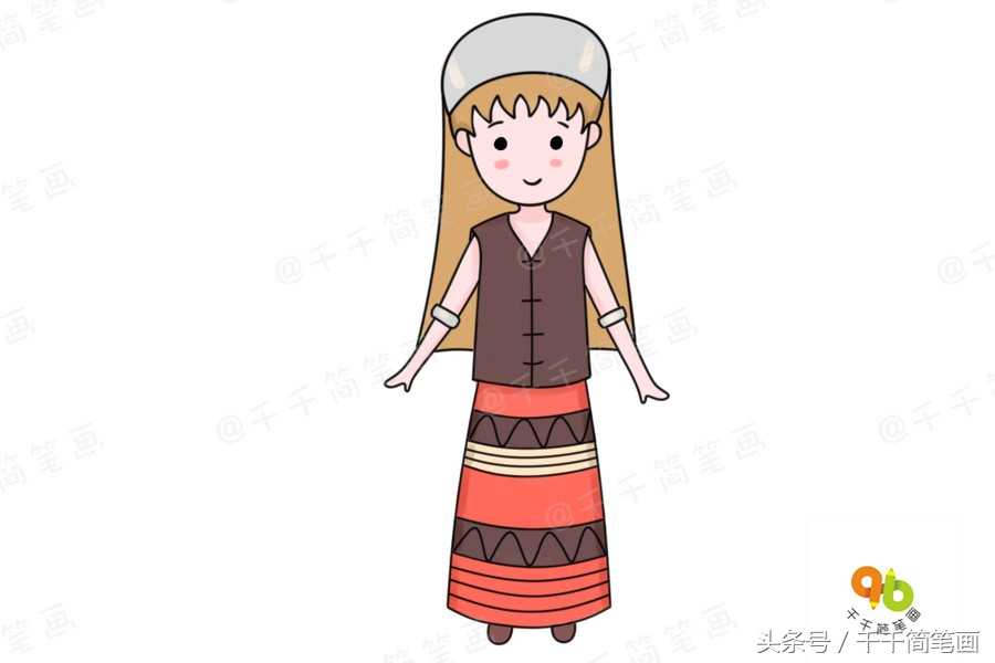 少数民族服饰简笔画超简单,广西少数民族服饰简笔画