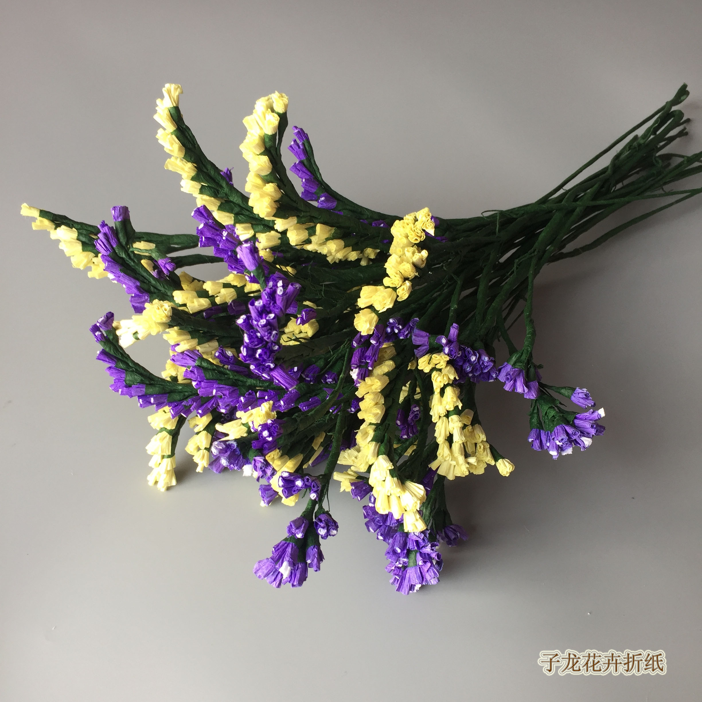 折纸花束教程简单,勿忘我皱纹纸花朵做法大全