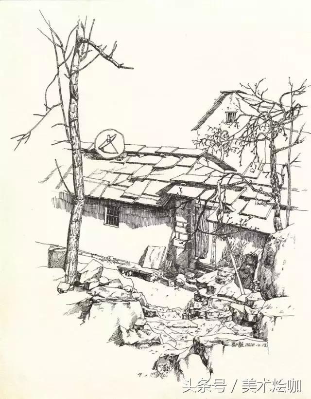 不常见的速写风景作品,速写画风景既简单又好看