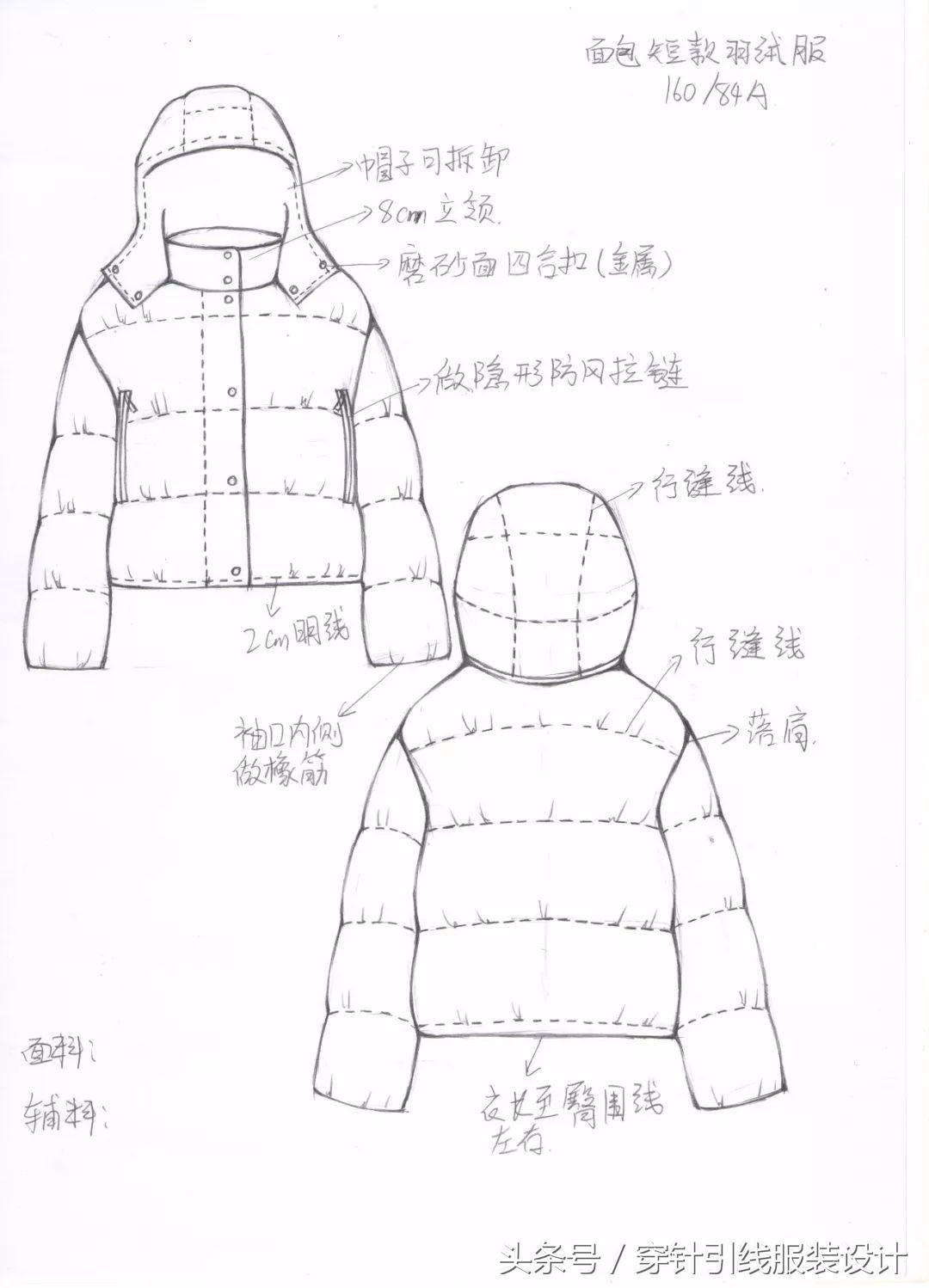 线元素服装款式图画法,y型服装手绘款式图