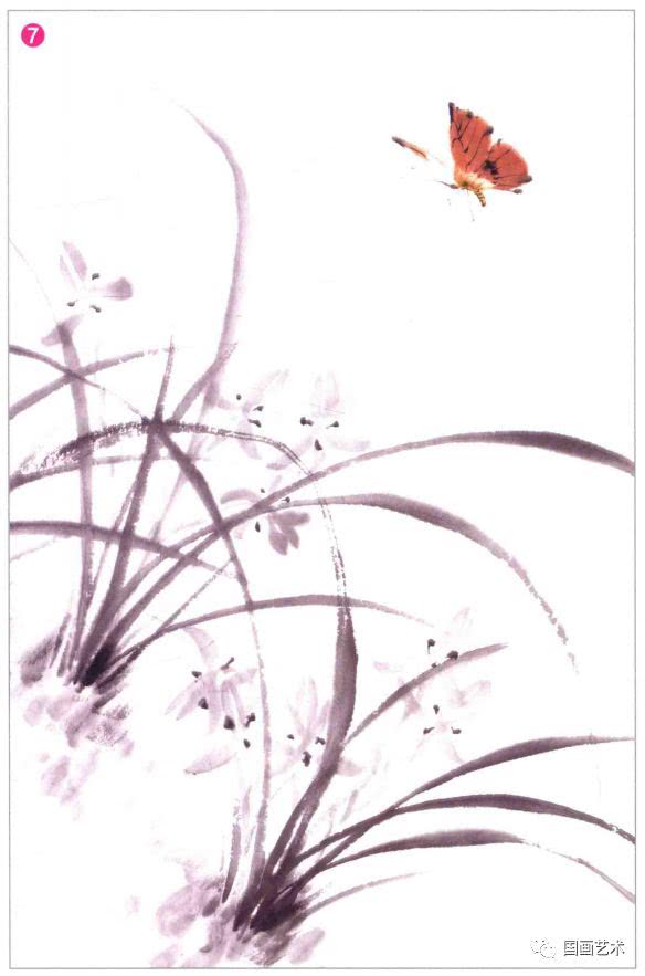 兰花国画写意画法初学者教程,国画教程写意兰花示范讲解