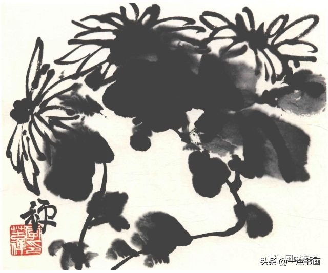 李苦禅画梅作品,李苦禅的菊花国画作品图片