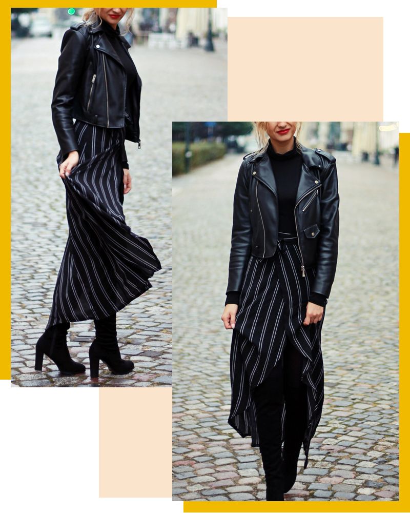 马丁靴+小黑裤，冬日保暖显高CP