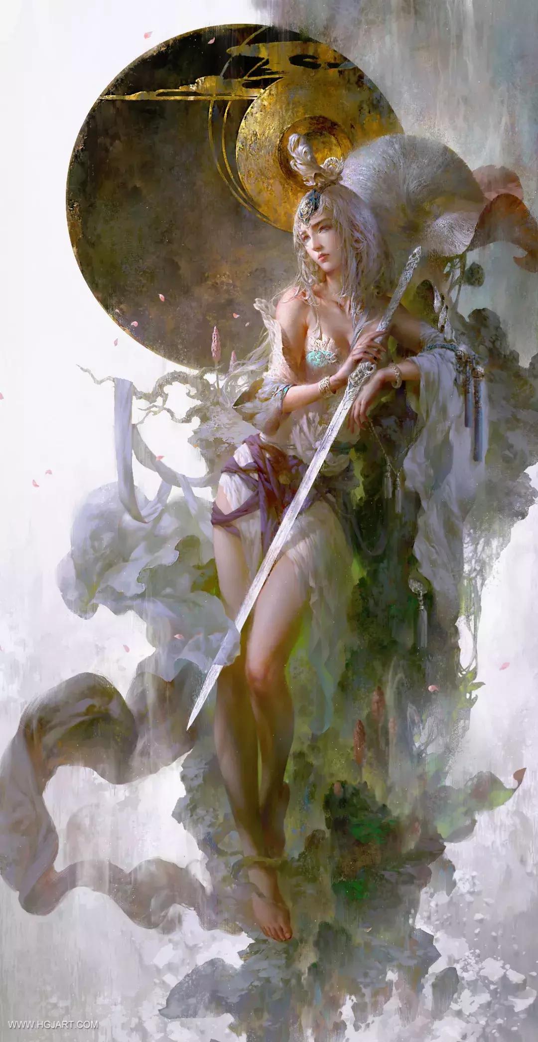 他的手绘原画太牛了，笔下美*欲人**欲飘仙，色调与笔感美煞无数网友