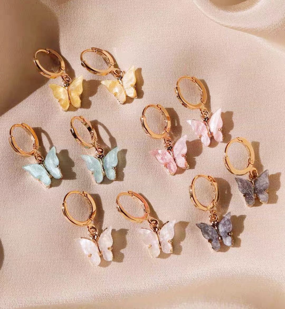 童年饰品金蝴蝶,童年土味发饰效果图