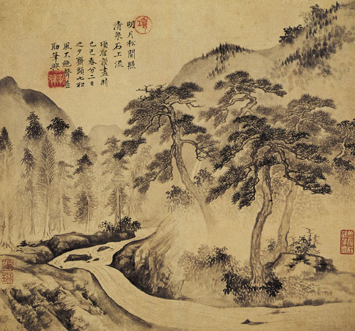明代吕纪山水画作品高清大图赏析,明代周用山水画作品高清大图赏析