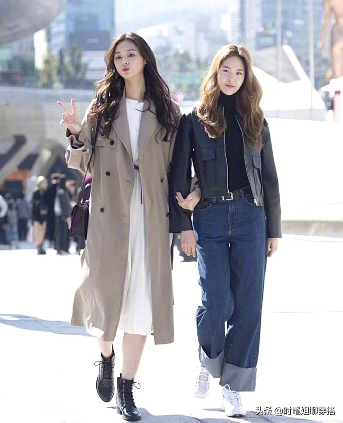 韩国特色服装街拍穿搭,韩国穿搭高级感街拍