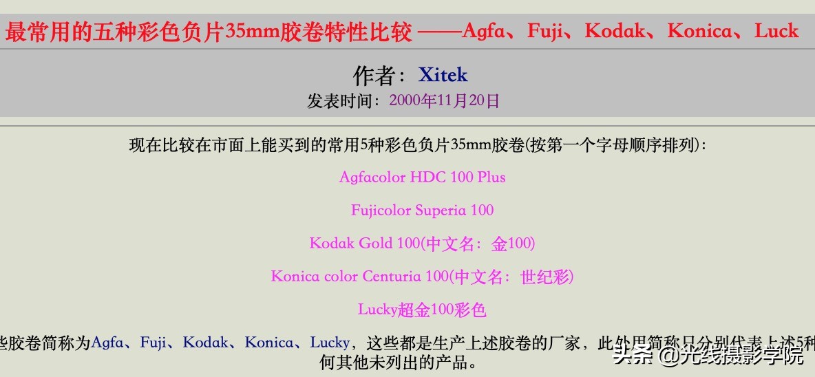 世界上最有名的胶卷,胶片绝对优势有哪些