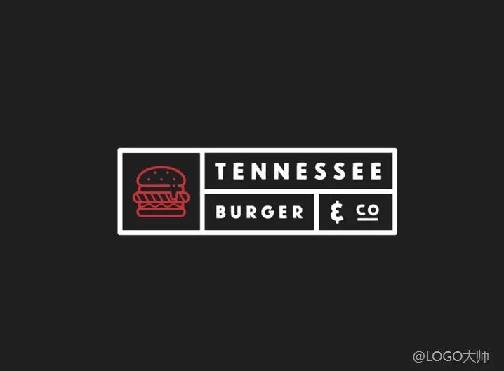 汉堡logo背景设计效果图,汉堡LOGO设计