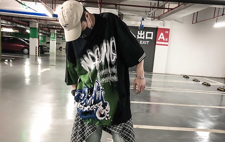 趣味涂鸦t恤,ins风格夏季t恤趣味涂鸦