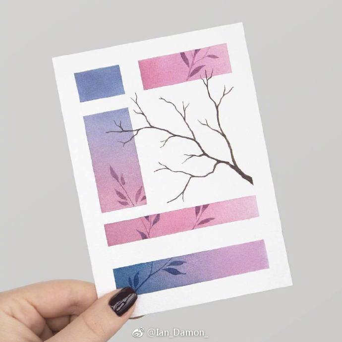 植物水彩配色大全,玫瑰花水彩色卡大花