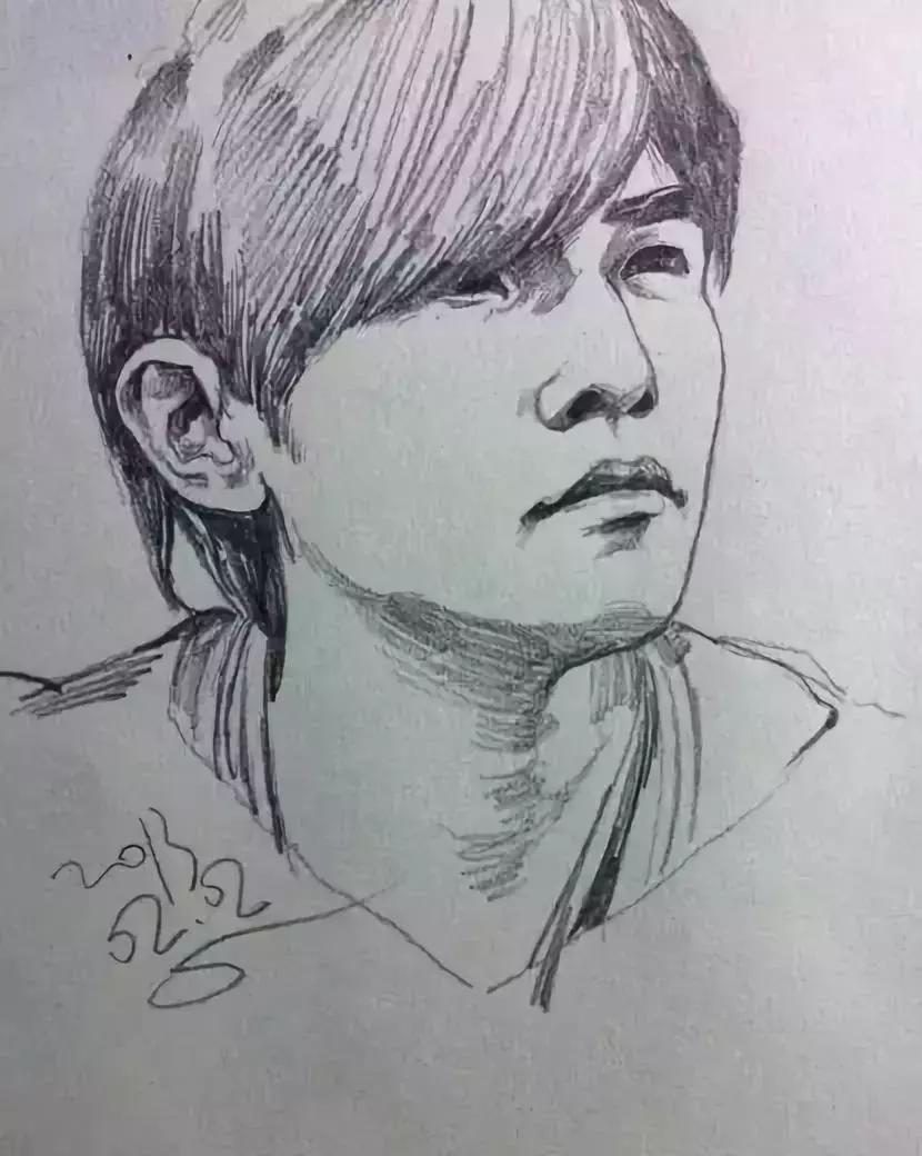 速写看一眼画一笔,用速写的方法画肖像画