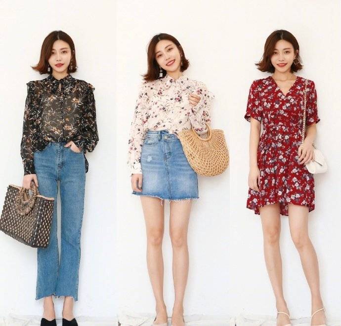 衬衫假两件穿搭搭配牛仔裙,减龄洋气小衫搭配裙子穿