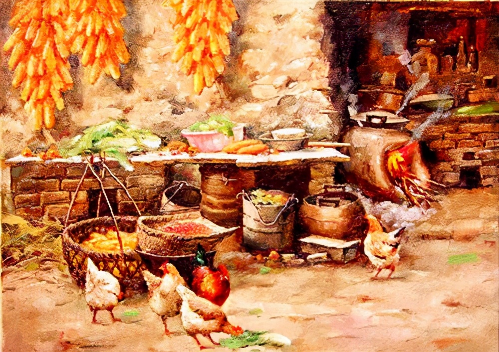 老家的猪圈猪吃食,农村猪圈喂了两头猪