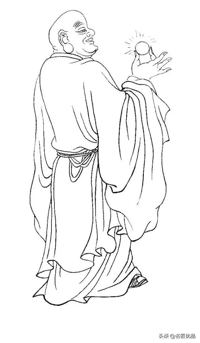 降龙罗汉白描图高清图片,十八罗汉白描图高清图片