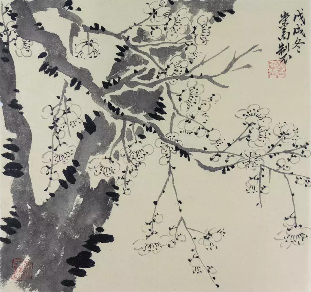 梅兰竹菊国画中的山石画法,梅兰竹菊国画写意教学视频