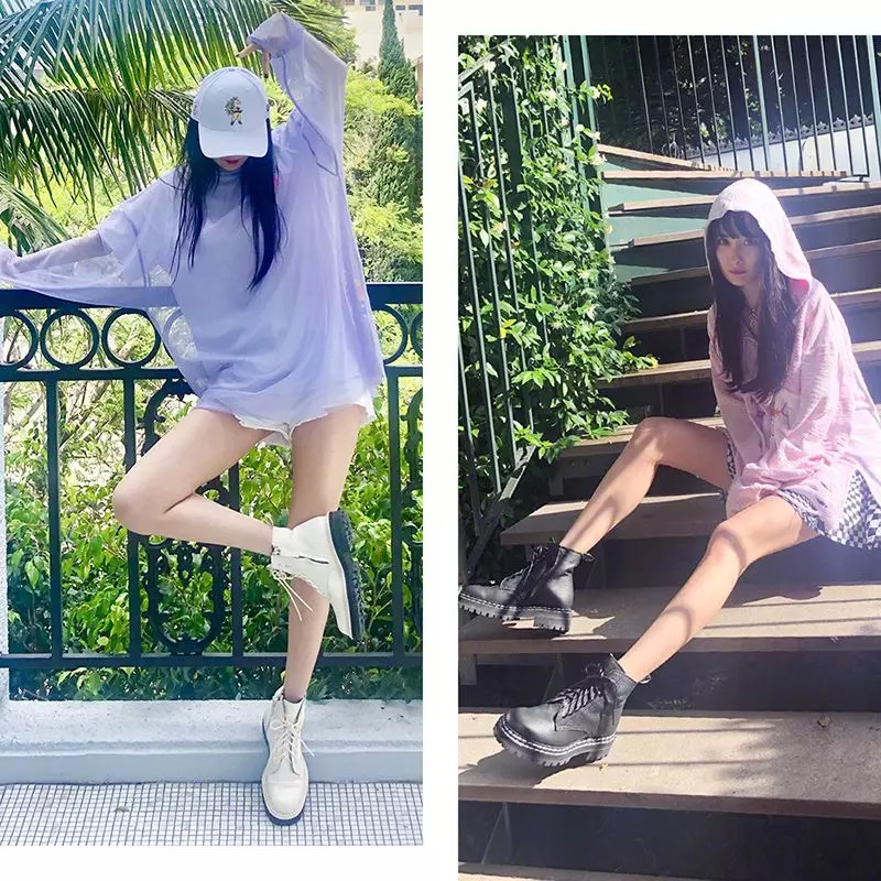 一点也不热，酷妹的马丁靴里都有空调