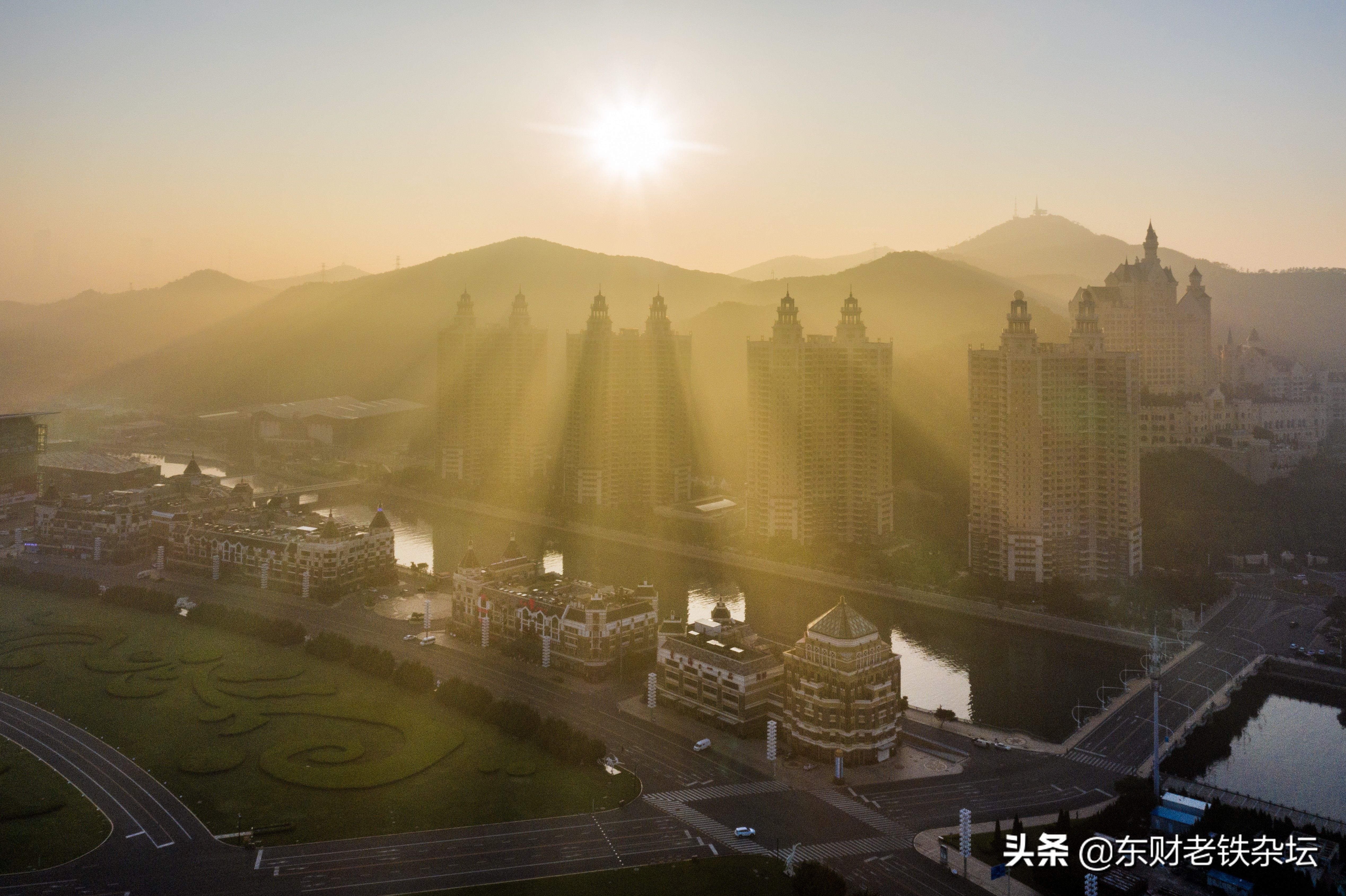 大连星海广场喷泉夜景航拍超清,航拍大连星海广场高清视频