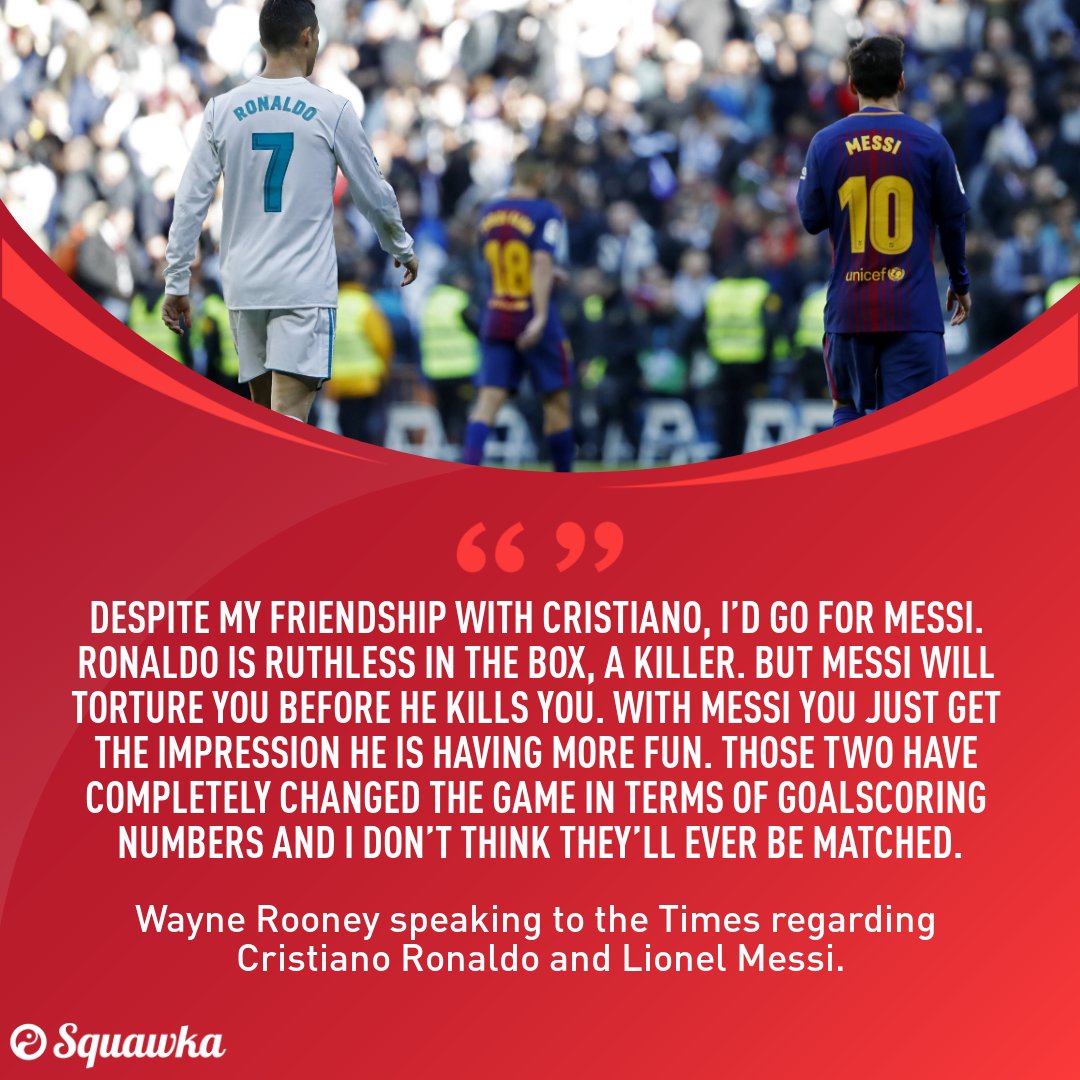 鲁尼评价梅西胜于c罗,鲁尼谈梅西c罗谁是世界第一