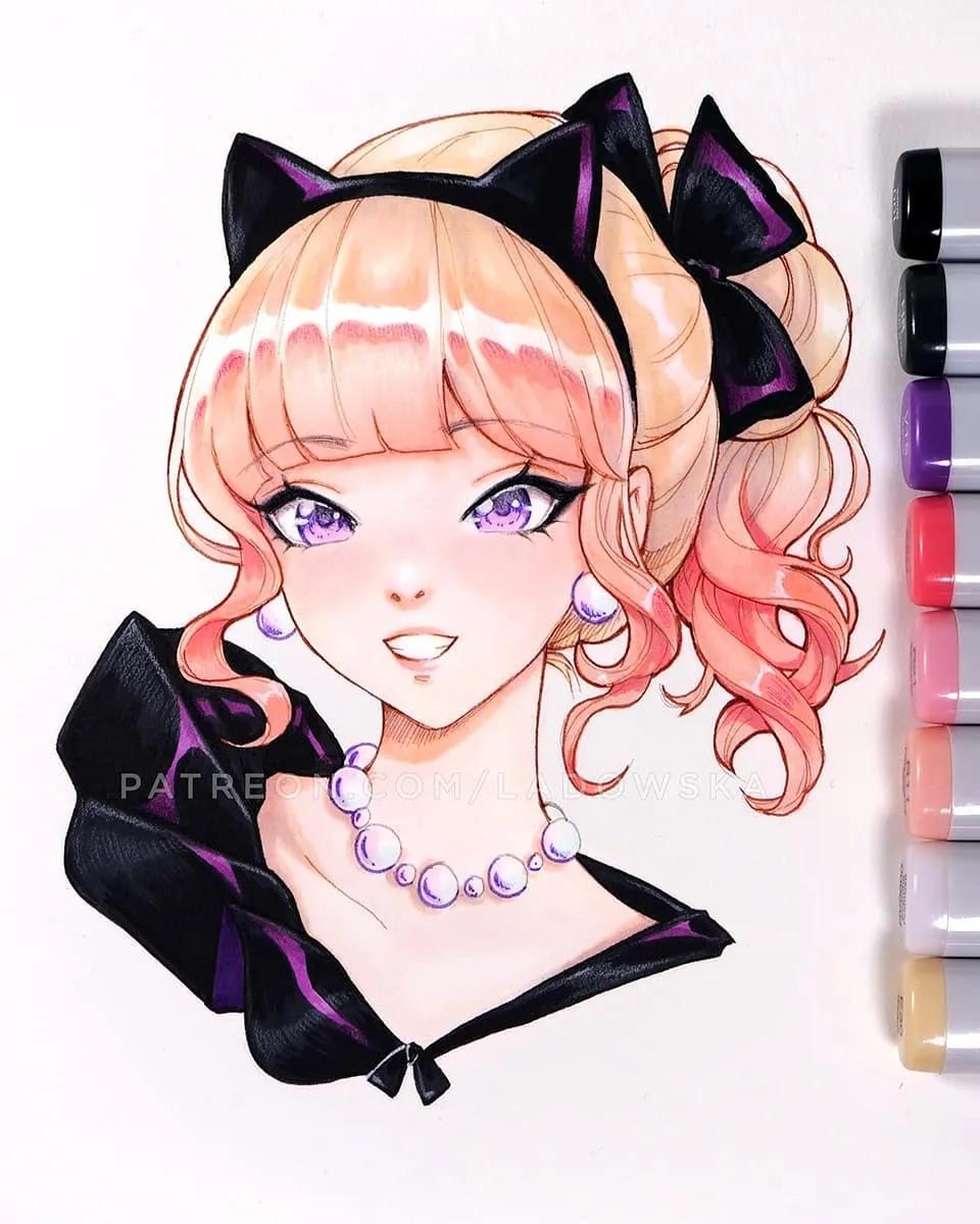 软萌可爱的动漫美少女怎么画,画可爱的动漫美少女特别简单