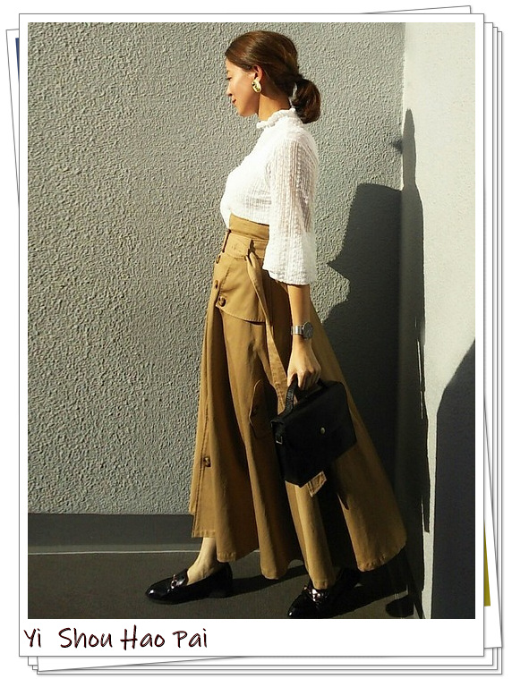 风衣半身裙中长款秋冬穿搭,风衣半裙同系列