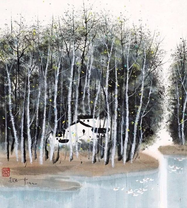 吴冠中江南风光,吴冠中白桦林创意美术