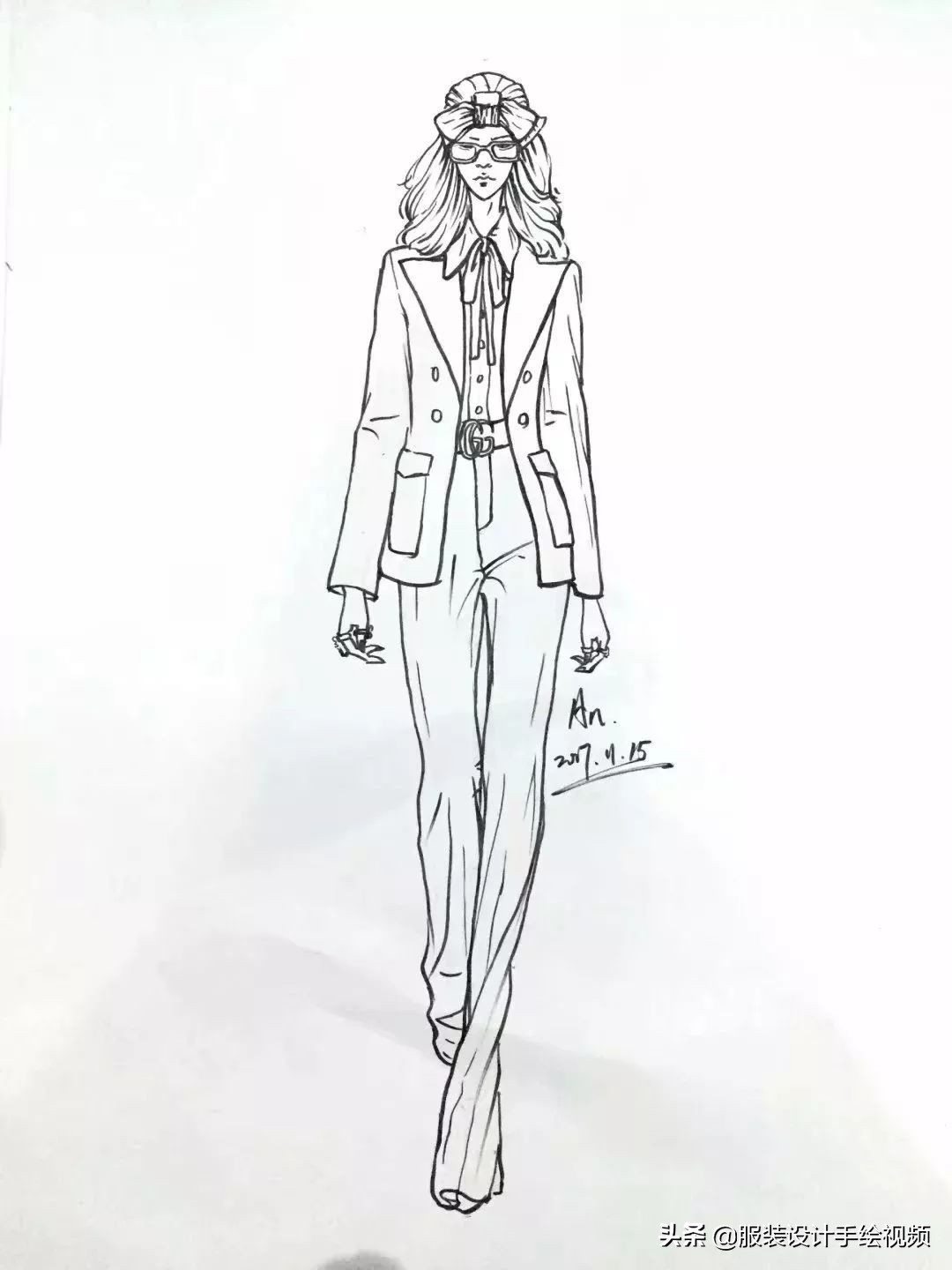 服装勾线教程,服装画弯线技巧