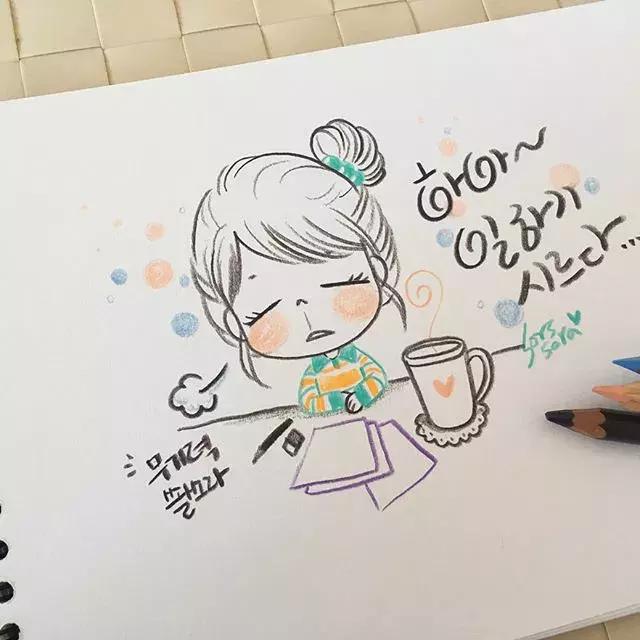 彩铅画古风人物简笔画,彩铅荷花简笔画几分钟就能学会