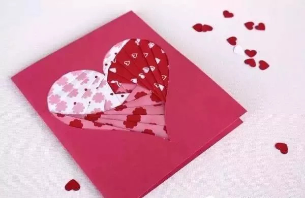 手工心形贺卡又简单漂亮,超级简单可爱的爱心贺卡
