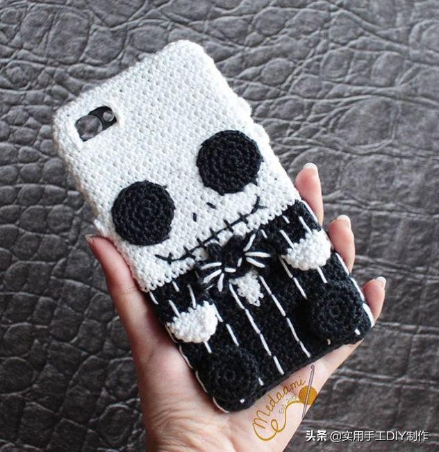 针织手机壳教程全部,萌萌的手机套编织