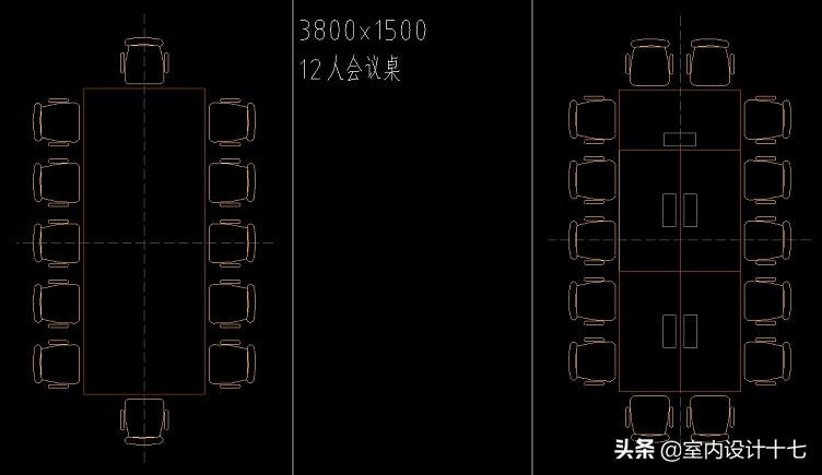 会议桌cad平面图,办公家具cad模板