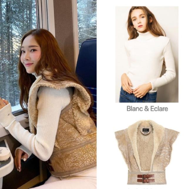 郑秀妍的精致*服私**,高领毛衫+设计感上衣贵气满满,漫步优雅瑞士