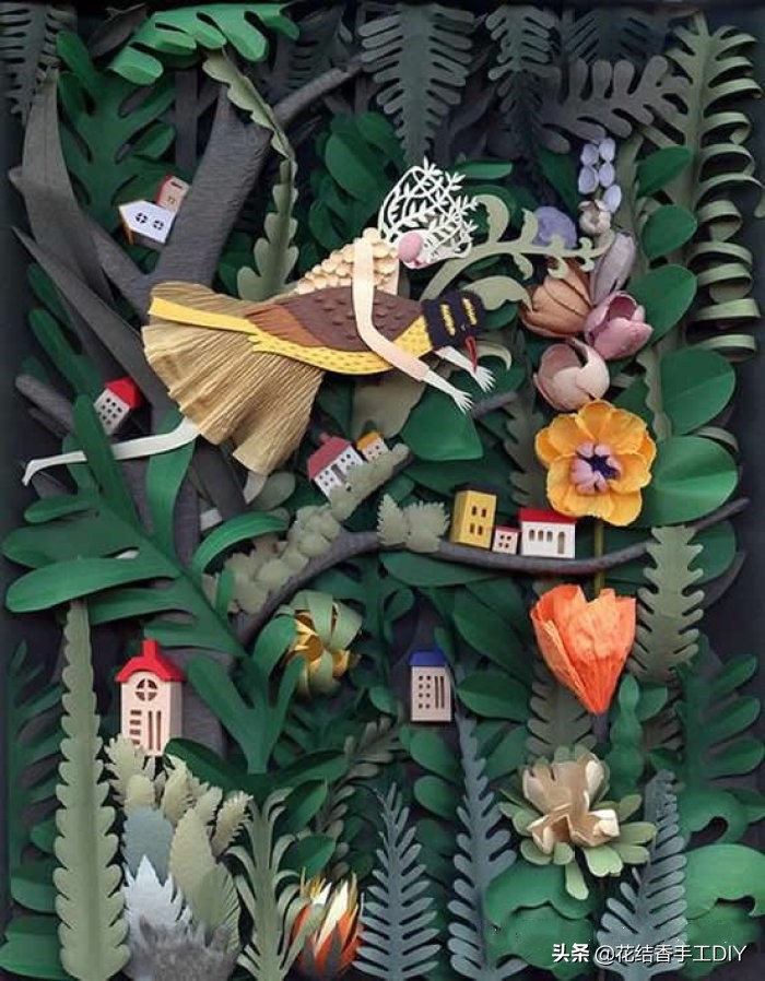 纸艺教程教你用彩纸diy简易花瓶,纸艺教程教你用彩纸diy漂亮的墙花